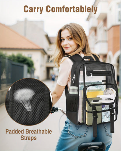 Travel Backpack – PVC, Clear, Transparent, Large Capacity – detail view 16