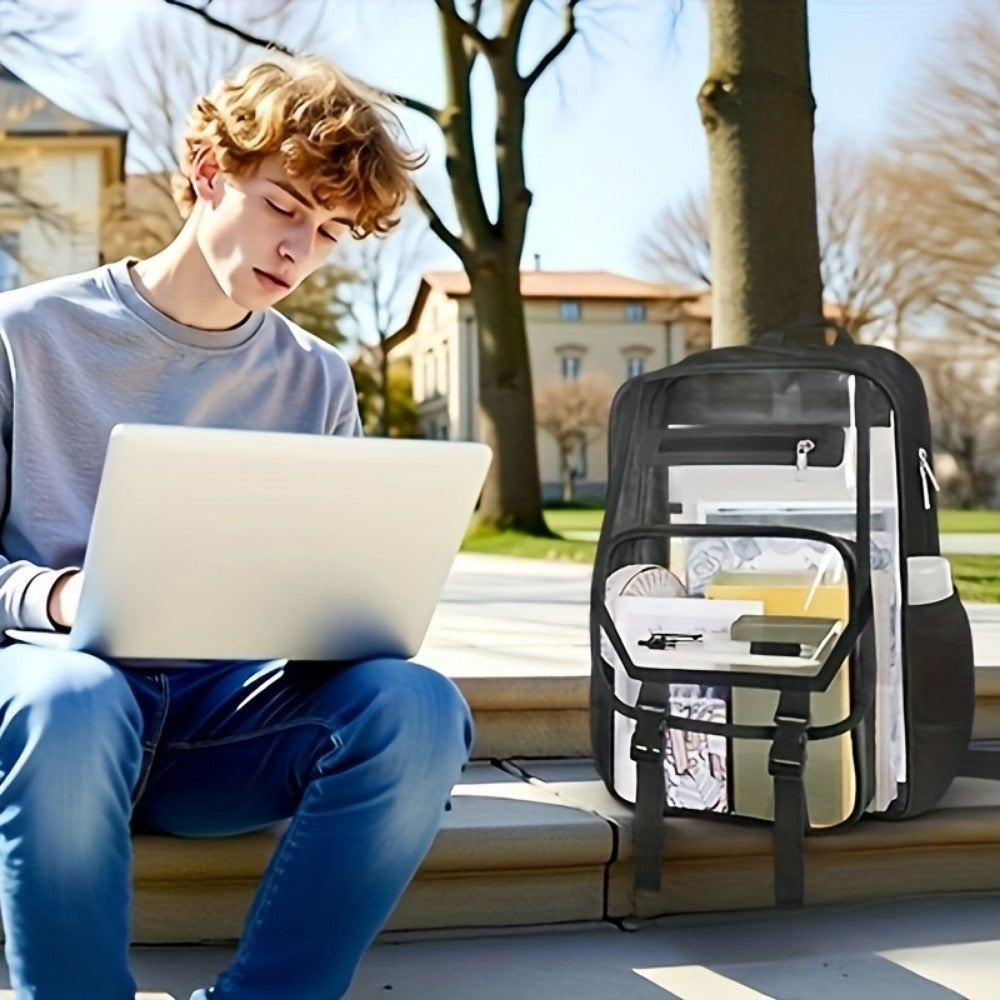 Travel Backpack – PVC, Clear, Transparent, Large Capacity – detail view 11