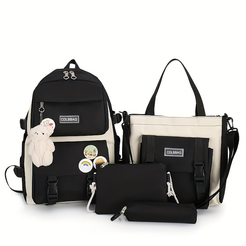 Travel Backpack – 4-Piece, Canvas, Large Capacity, for Travel & School – front view - product view 13