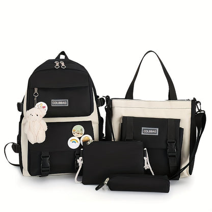 Travel Backpack – 4-Piece, Canvas, Large Capacity, for Travel & School – front view - product view 13