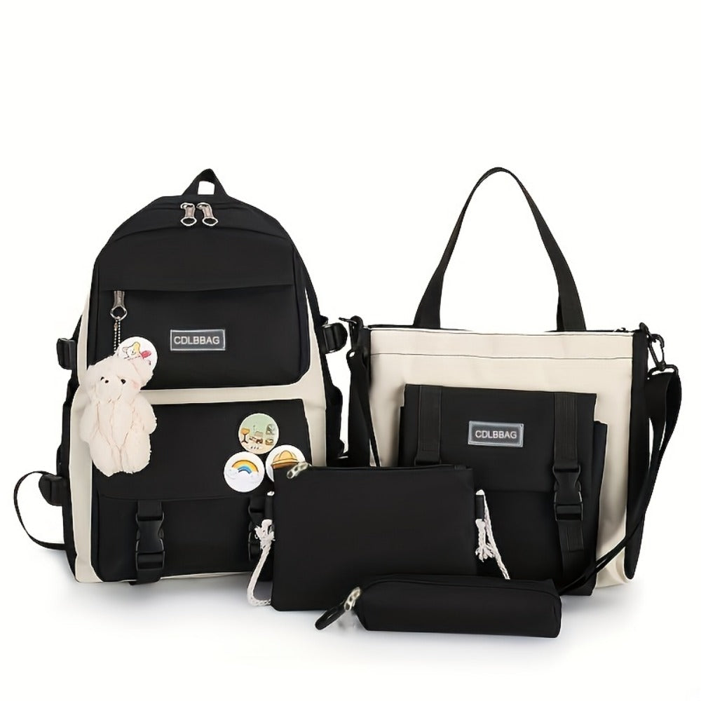 Travel Backpack – 4-Piece, Canvas, Large Capacity, for Travel & School – detail view 6