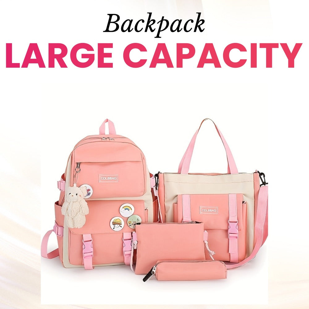 Travel Backpack – 4-Piece, Canvas, Large Capacity, for Travel & School – detail view 9