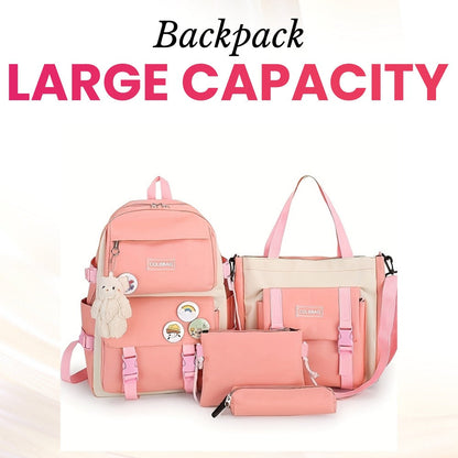 Travel Backpack – 4-Piece, Canvas, Large Capacity, for Travel & School – detail view 9