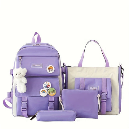 Travel Backpack – 4-Piece, Canvas, Large Capacity, for Travel & School – detail view 10