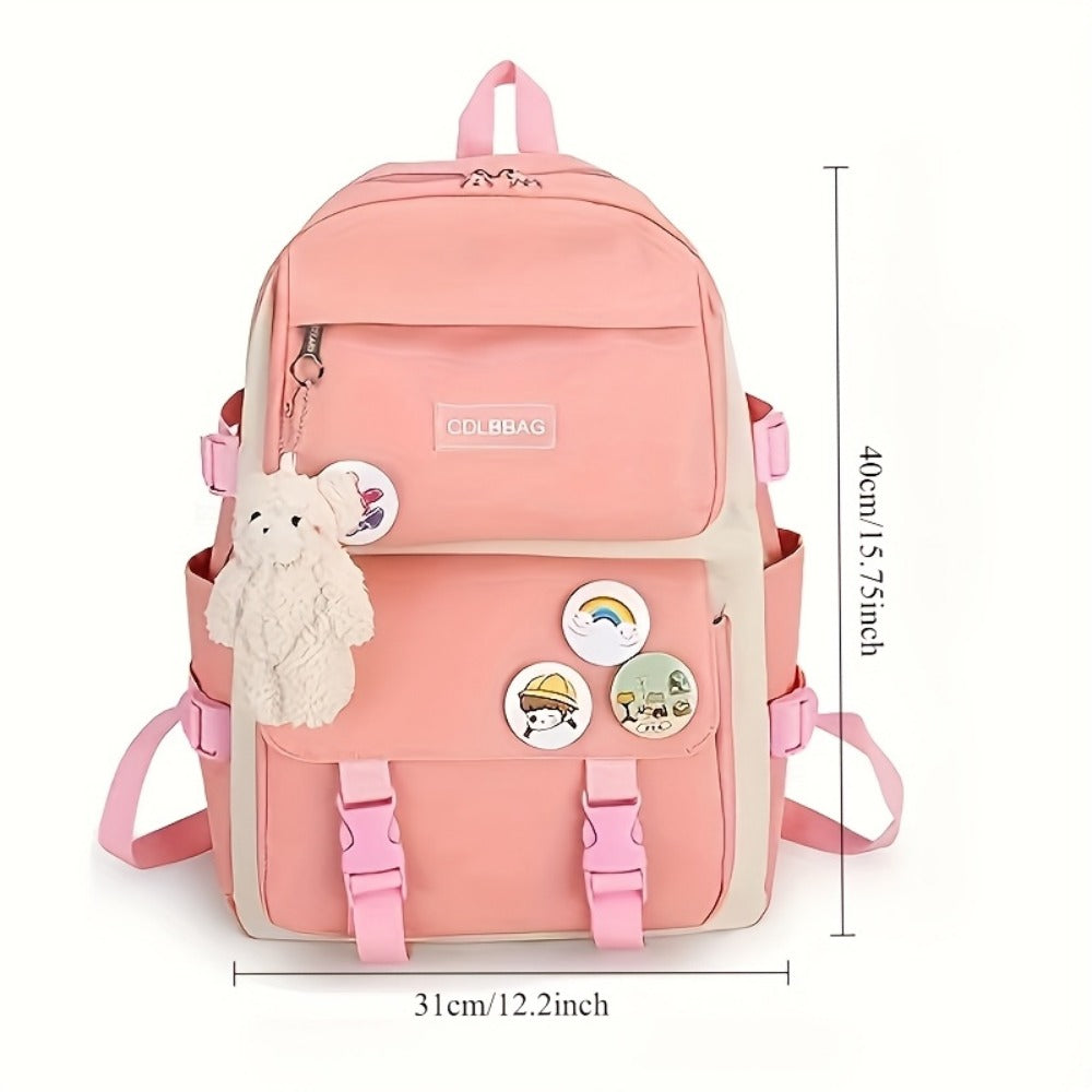 Travel Backpack – 4-Piece, Canvas, Large Capacity, for Travel & School – detail view 12