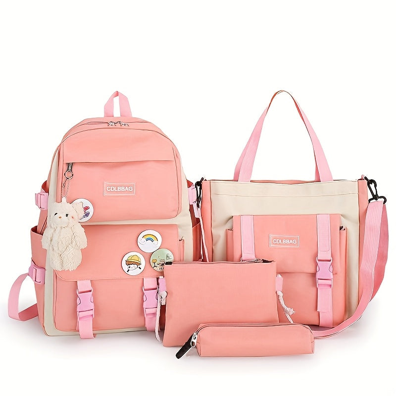Travel Backpack – 4-Piece, Canvas, Large Capacity, for Travel & School – alternate view