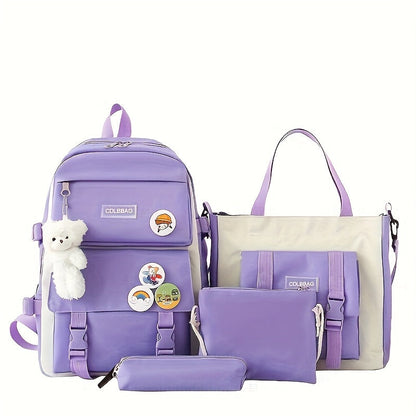 Travel Backpack – 4-Piece, Canvas, Large Capacity, for Travel & School – detail view 3