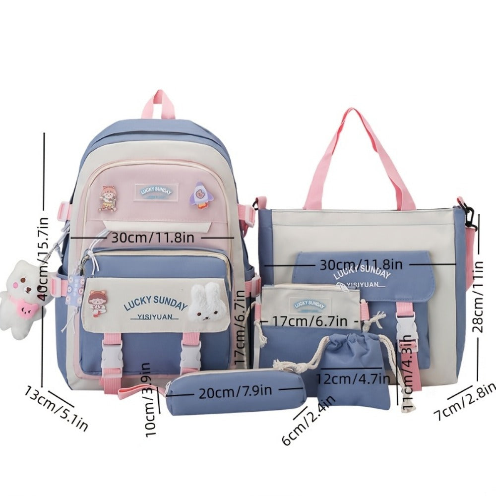 Travel Backpack – 5-Piece, Large Capacity, Lightweight, for Travel & School – detail view 7