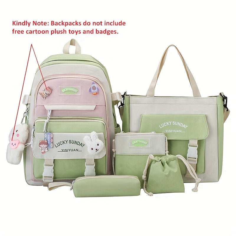 Travel Backpack – 5-Piece, Large Capacity, Lightweight, for Travel & School – front view - product view 33