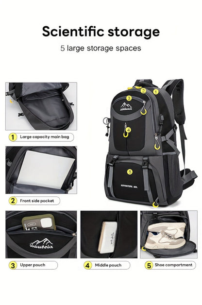 Travel Backpack – 60L, Large Capacity, Waterproof, for Travel & Work – detail view 24