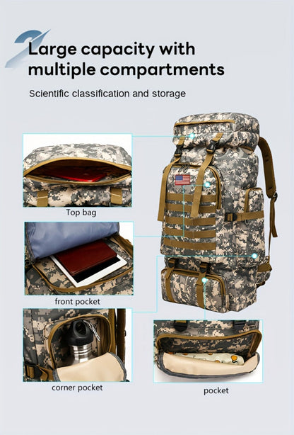 Travel Backpack – 80L, 80l Tactical Molle System Multi – detail view 31