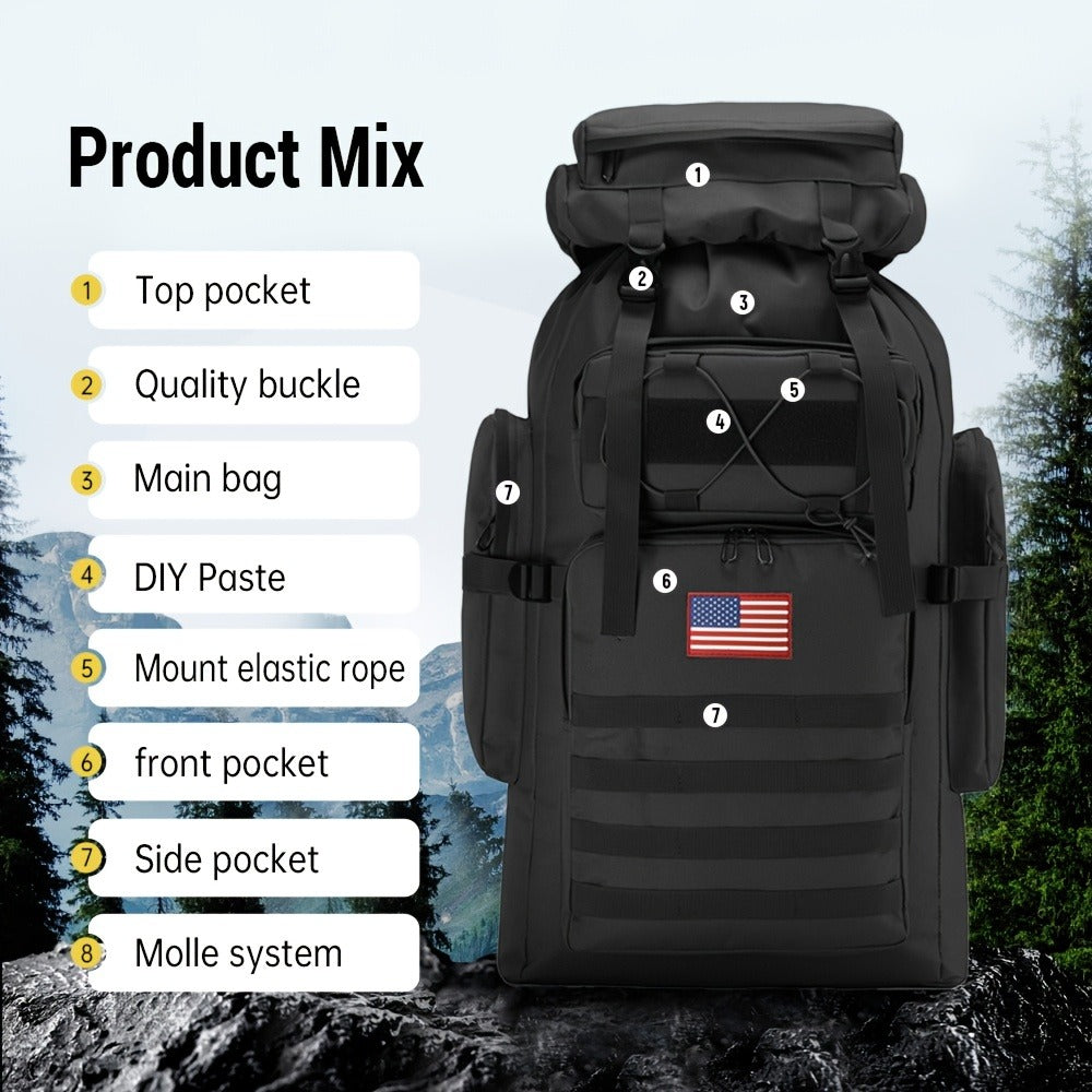 Travel Backpack – 80L, Large Capacity, Multi-Pocket – detail view 25