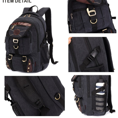 Travel Backpack – Canvas, Large Capacity, for Travel & School – detail view 11