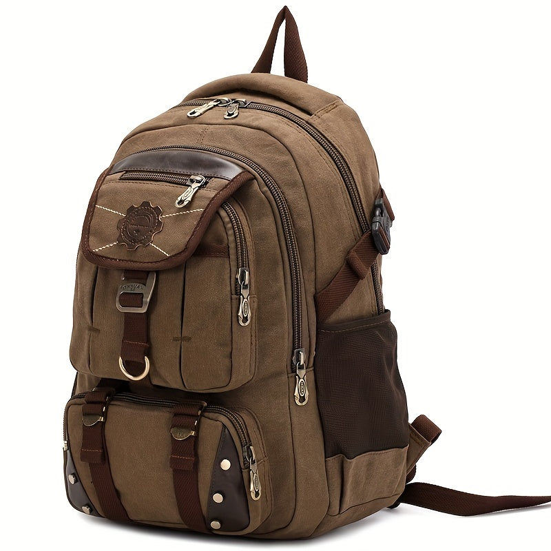 Travel Backpack – Canvas, Large Capacity, for Travel & School – front view - product view 12
