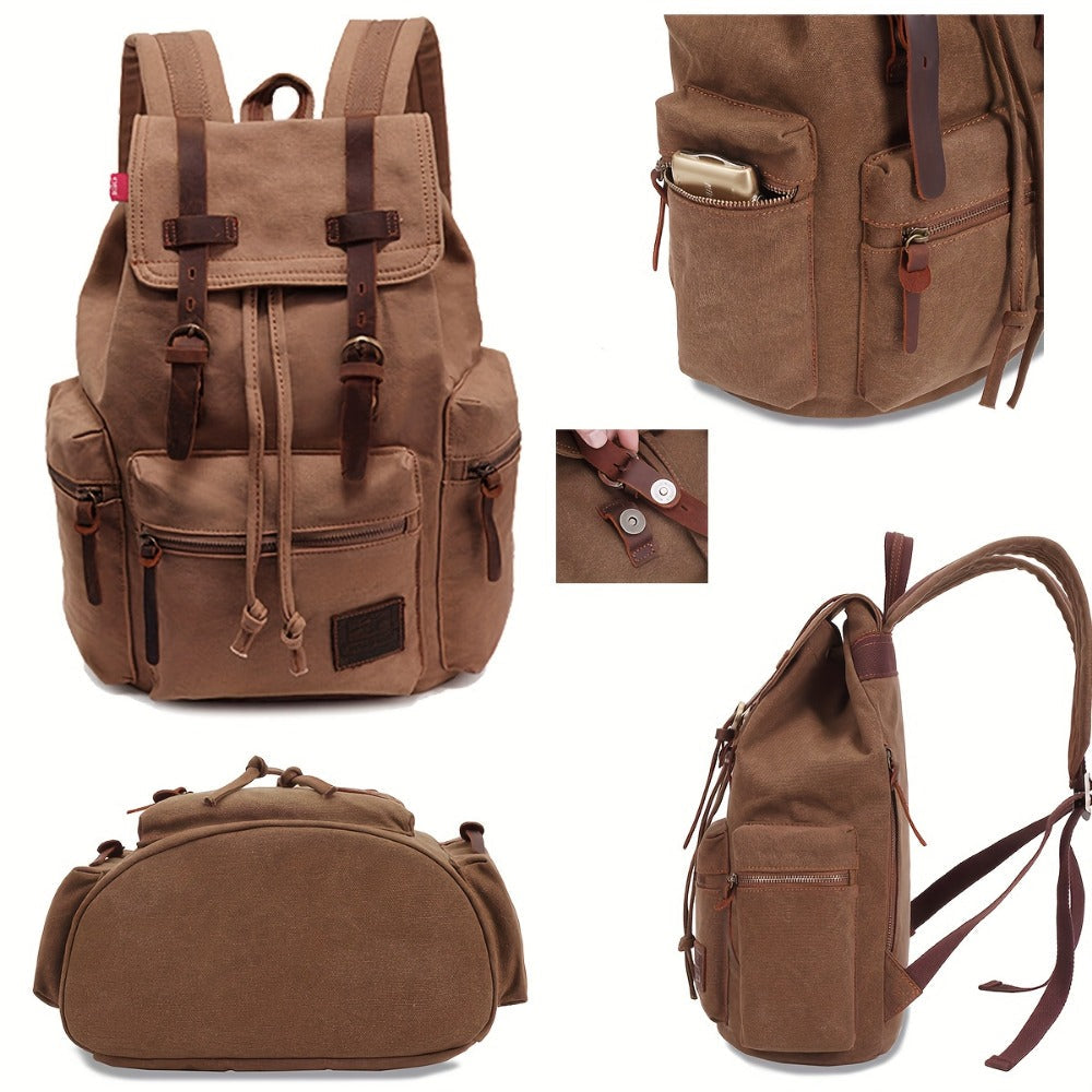 Travel Backpack – Canvas, Lightweight, Multi-Pocket, for Travel & Work – detail view 12