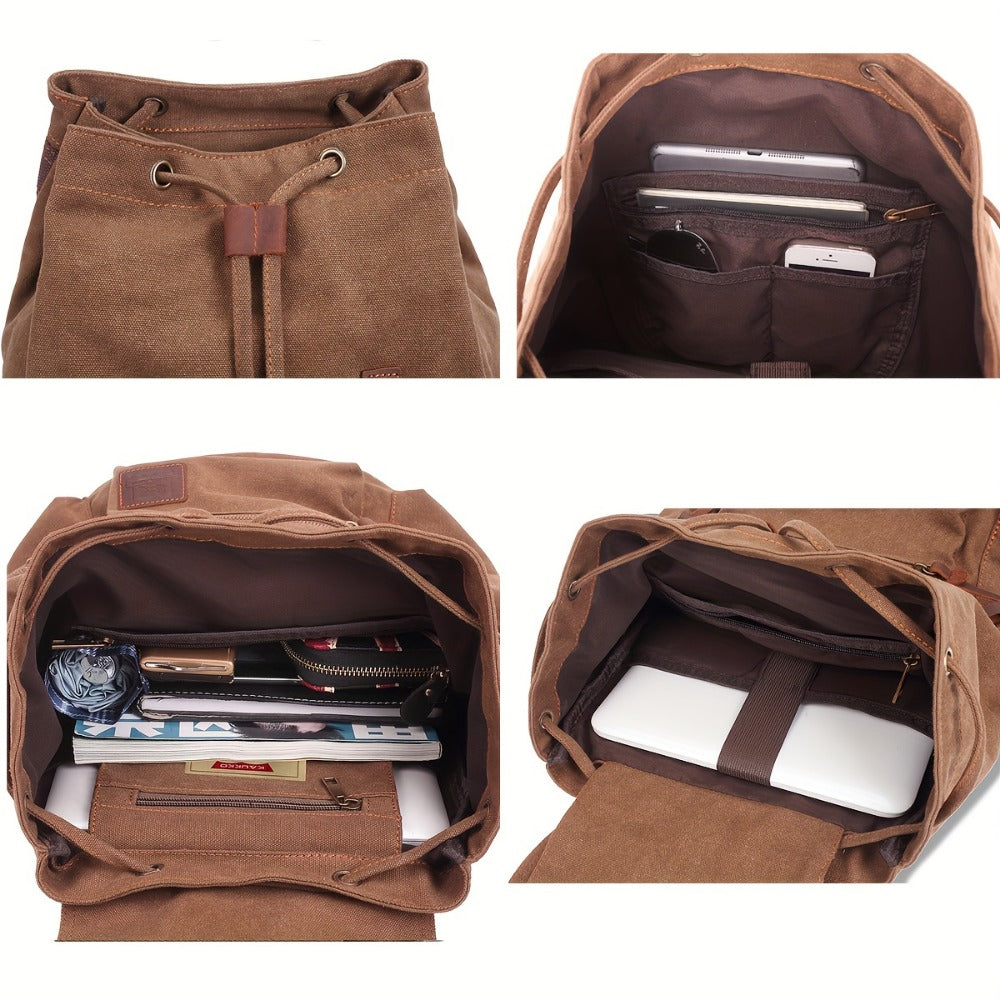 Travel Backpack – Canvas, Lightweight, Multi-Pocket, for Travel & Work – detail view 13