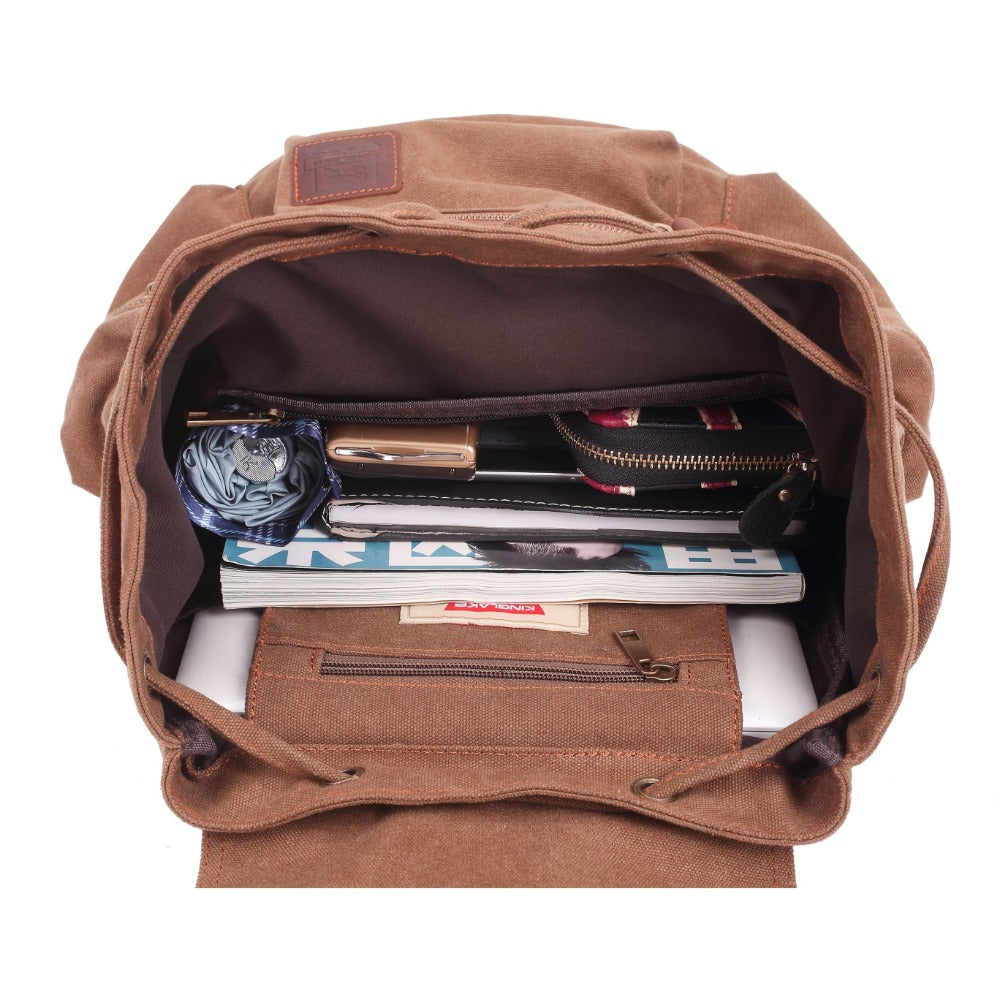Travel Backpack – Canvas, Lightweight, Multi-Pocket, for Travel & Work – detail view 8