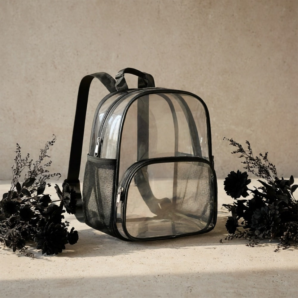 Travel Backpack – Clear, Transparent, Adjustable Strap, for Travel & Work – detail view 8