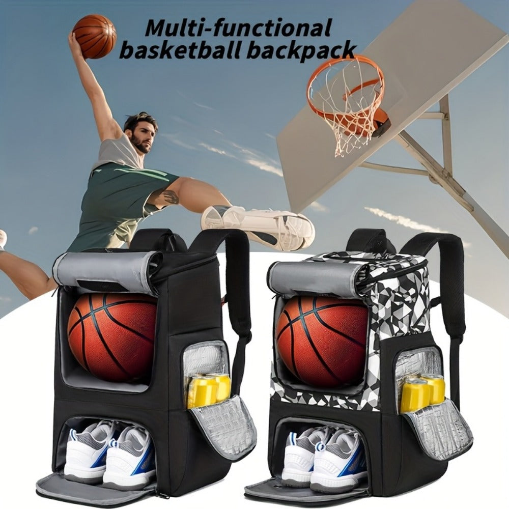 Travel Backpack – Large Capacity, Youth Basketball Shoe Compartment Multifunctional – front view