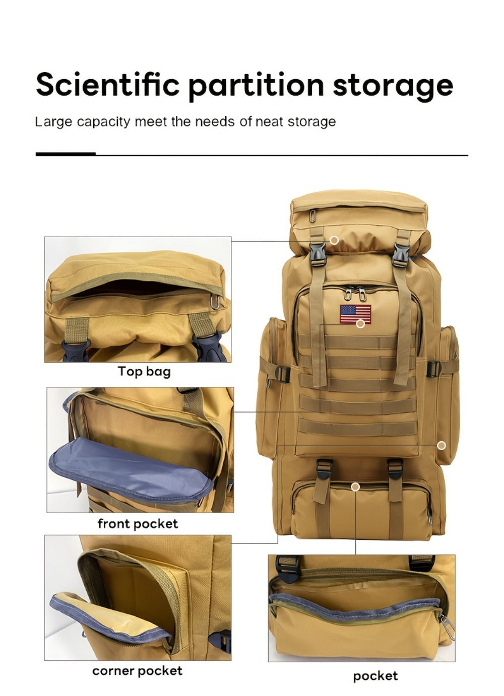 Travel Backpack – 4 Colors, Lightweight, for Travel – detail view 22
