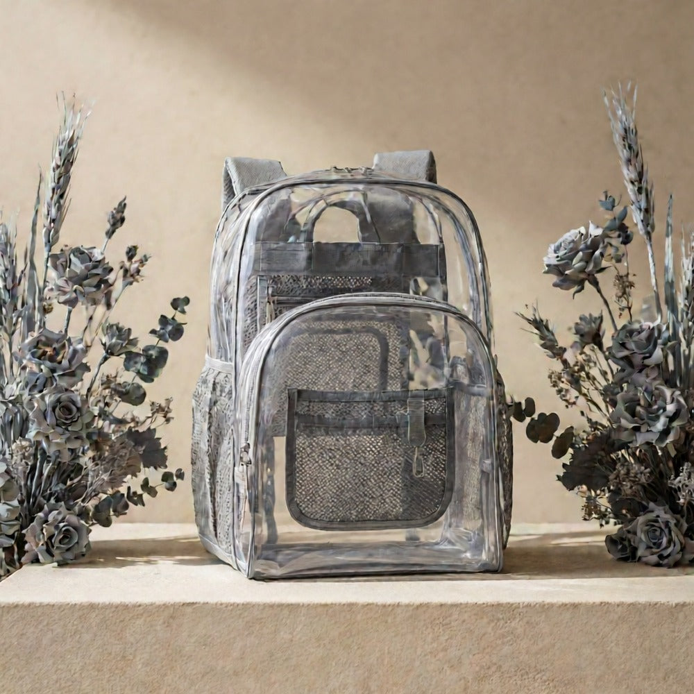 Travel Backpack – PVC, Clear, Transparent, for Travel & Work – detail view 14
