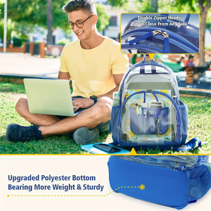 Travel Backpack – PVC, Clear, Transparent, for Travel & Work – detail view 12