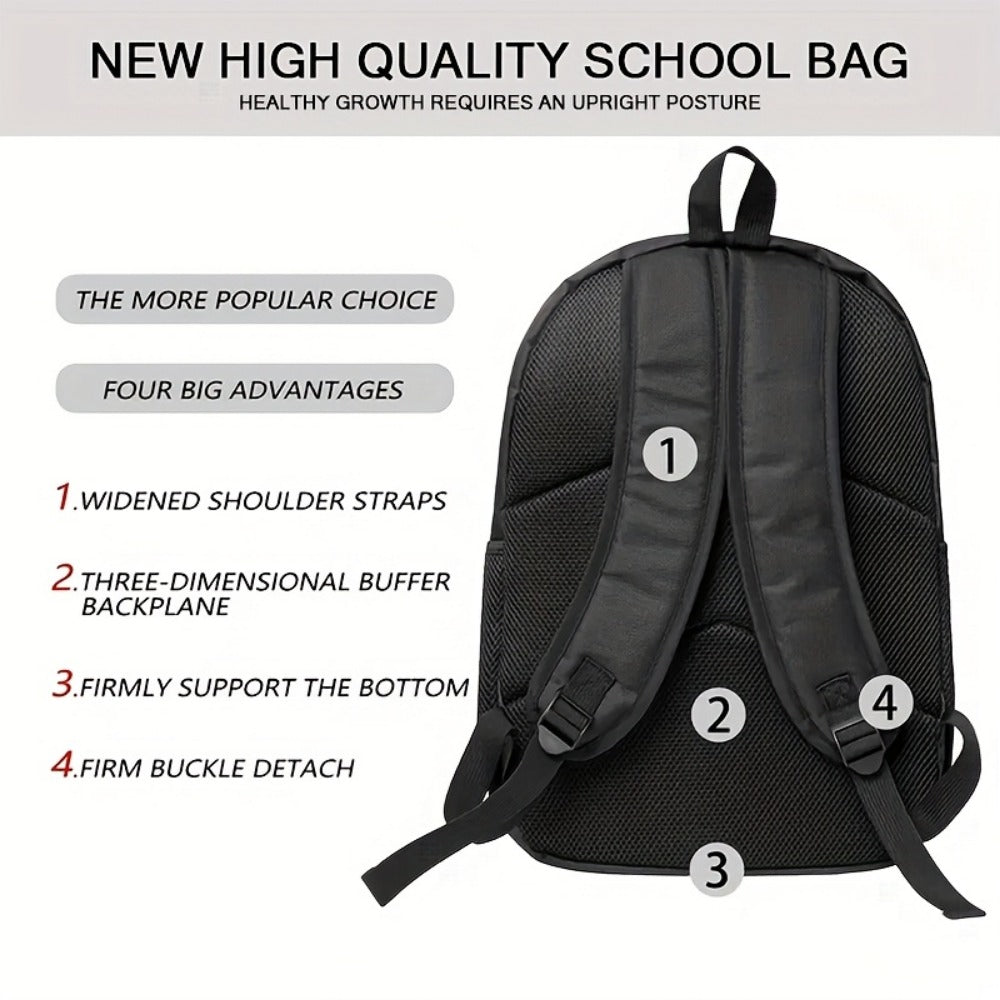Travel Backpack – for Travel & School, King Print Red Black Color – detail view 10