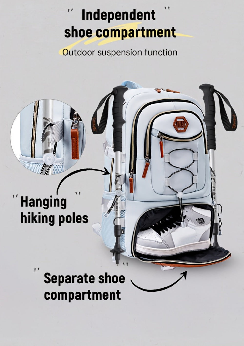Travel Backpack – USB Charging, Large Capacity, for Travel & Work – detail view 25