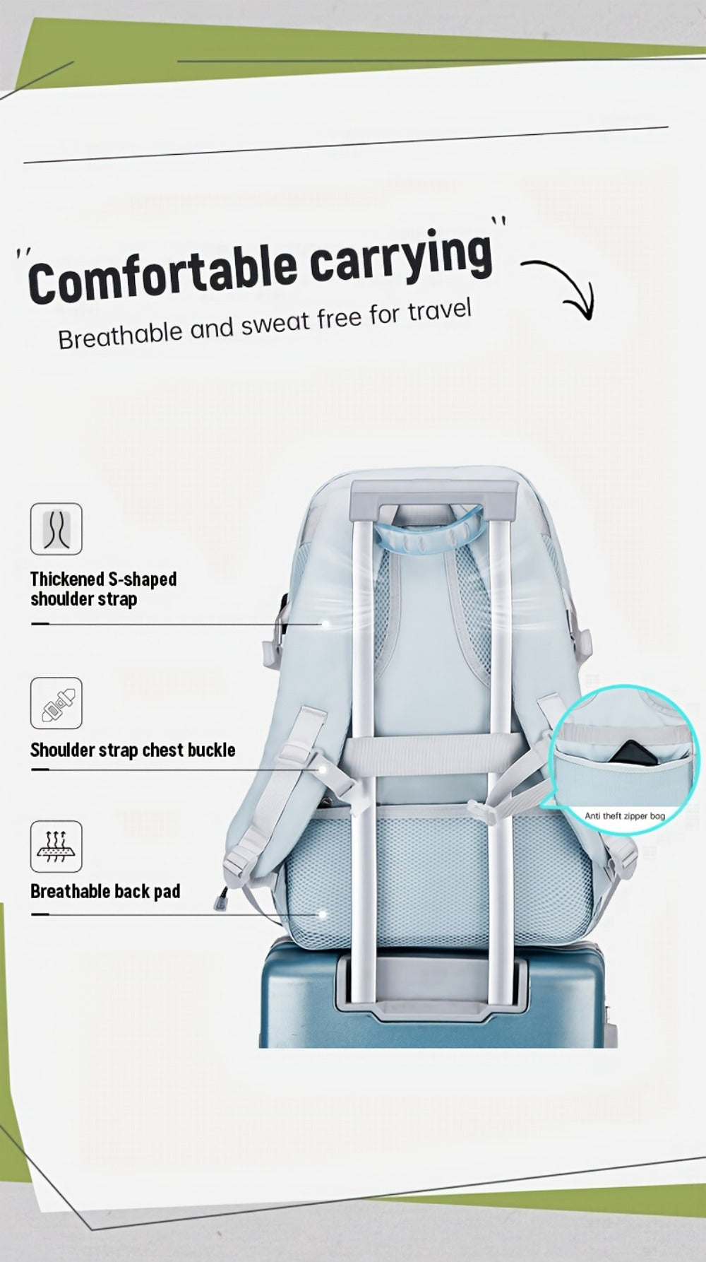 Travel Backpack – USB Charging, Large Capacity, for Travel & Work – detail view 26