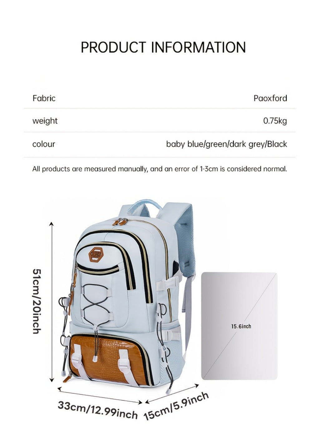 Travel Backpack – USB Charging, Large Capacity, for Travel & Work – detail view 29