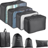 8-Piece Black Drawstring Bag Set