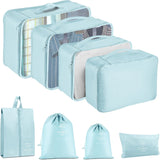 8-Piece Korean Blue Drawstring Bag Set