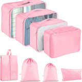 8-Piece Pink Drawstring Bag Set