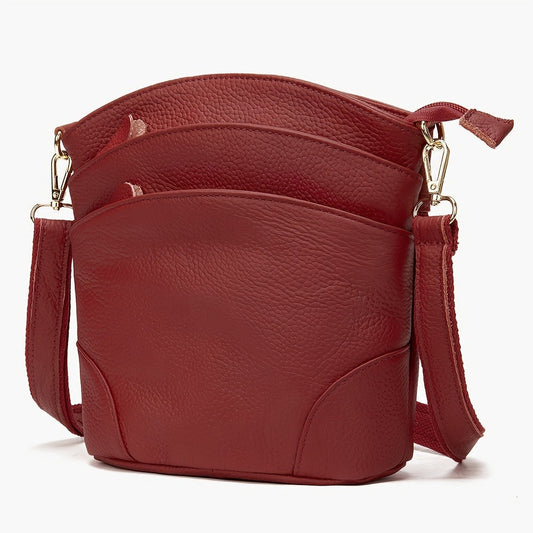 Travel Organizer Bag – Genuine Leather, Adjustable Strap, for Travel & Work – front view