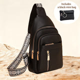 Black Crossbody Bag with Strap