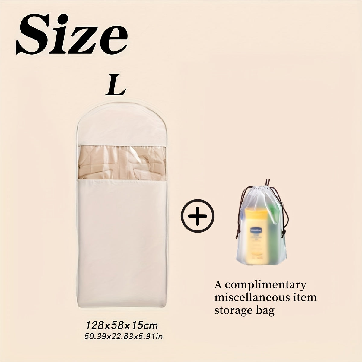 Travel Organizer Bag – Transparent, Compressible Hanging Garment Satin Transparent – detail view 17
