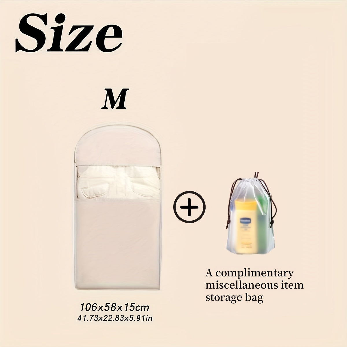 Travel Organizer Bag – Transparent, Compressible Hanging Garment Satin Transparent – detail view 16