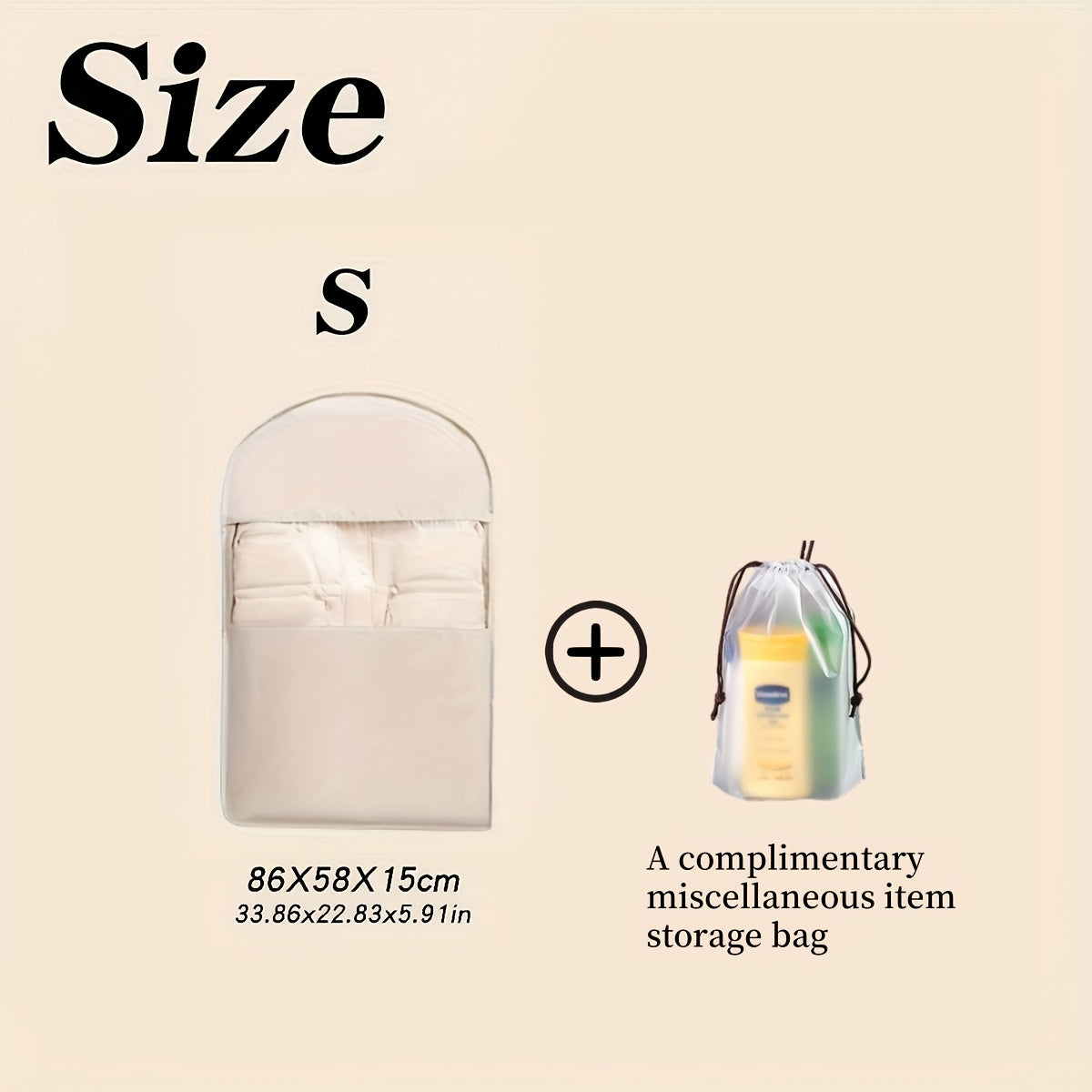 Travel Organizer Bag – Transparent, Compressible Hanging Garment Satin Transparent – detail view 15