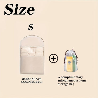 Travel Organizer Bag – Transparent, Compressible Hanging Garment Satin Transparent – detail view 15