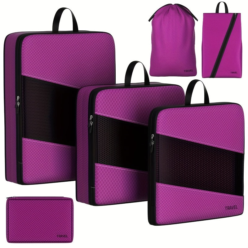 Travel Organizer Bag – for Travel, Compression Packing Cubes Set Of – front view - product view 12