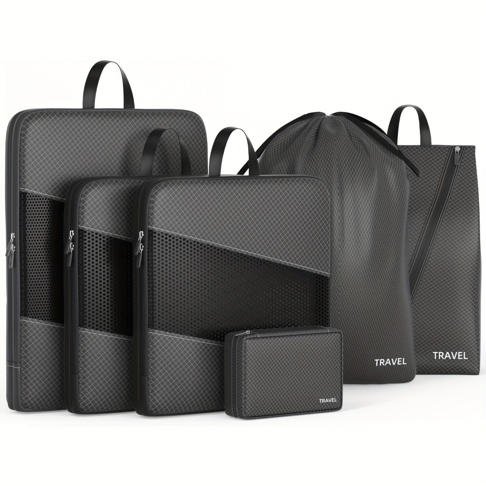 Travel Organizer Bag – for Travel, Compression Packing Cubes Set Of – front view