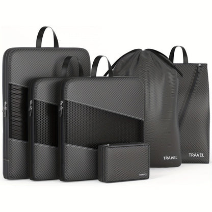 Travel Organizer Bag – for Travel, Compression Packing Cubes Set Of – front view
