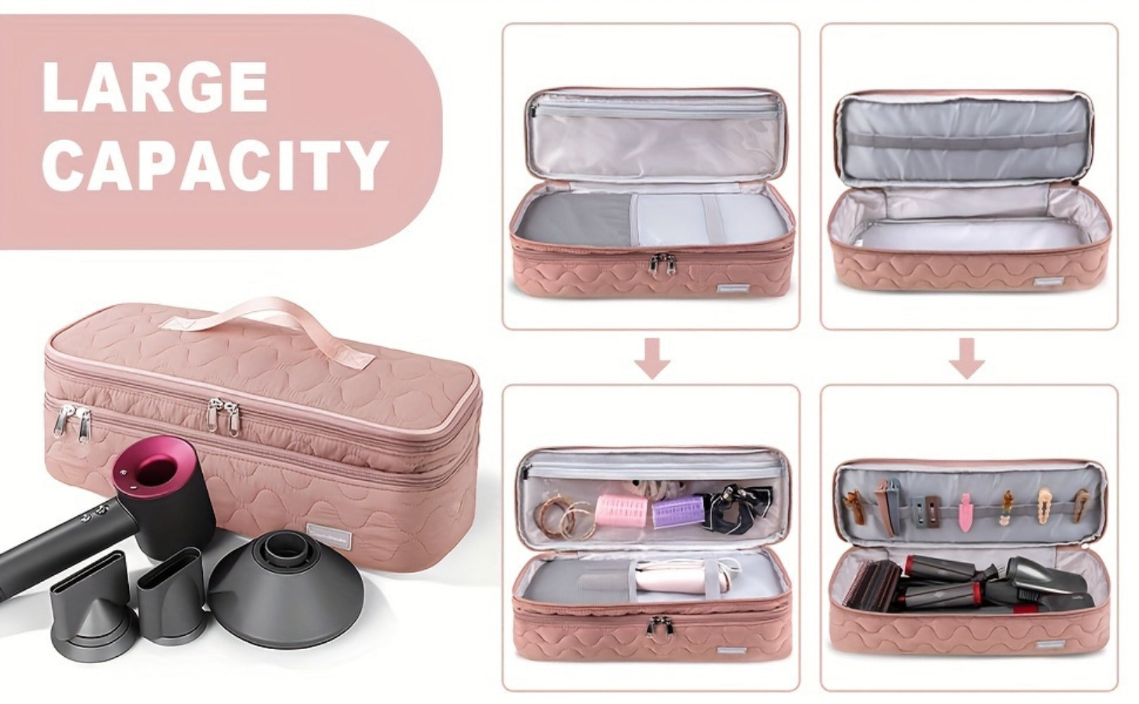 Travel Organizer Bag – for Travel, Hair Dryer Carrying Case Double – detail view 14
