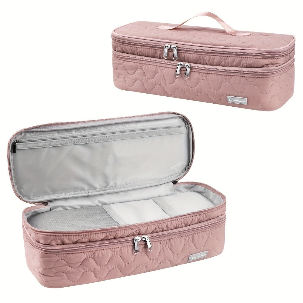 Travel Organizer Bag – for Travel, Hair Dryer Carrying Case Double – front view
