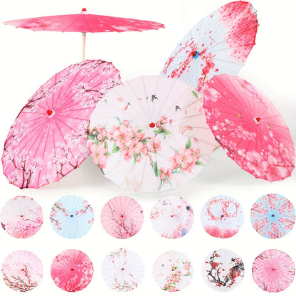 Travel Umbrella – Chinese Paper Parasol Umbrella Set – front view - product view 9