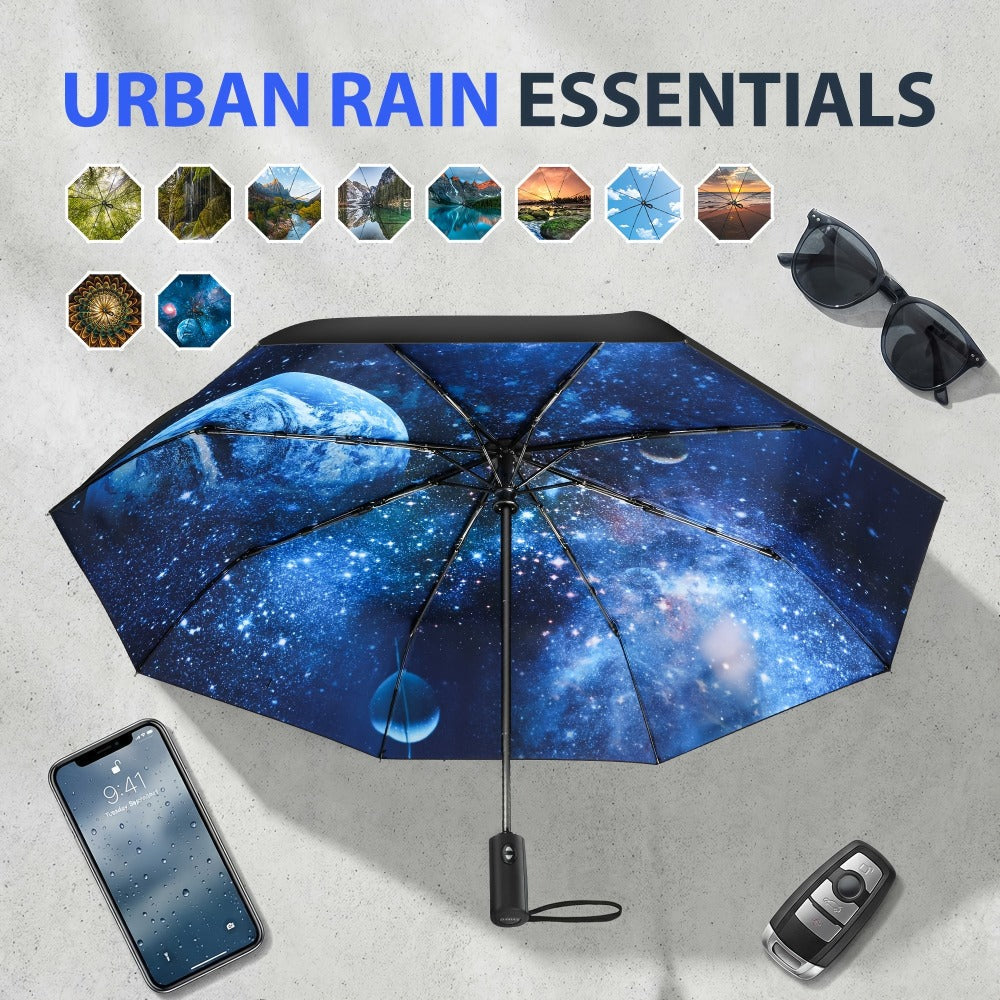 Travel Umbrella – Compact, Windproof, Foldable, for Travel & Work – front view
