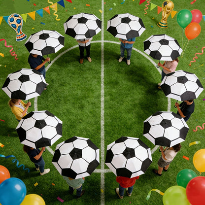 Travel Umbrella – Soccer Ball Print Folding Umbrella – detail view 9
