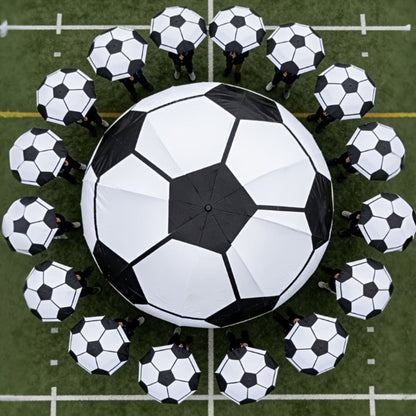 Travel Umbrella – Soccer Ball Print Folding Umbrella – detail view 13