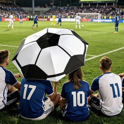 Travel Umbrella – Soccer Ball Print Folding Umbrella – detail view 5