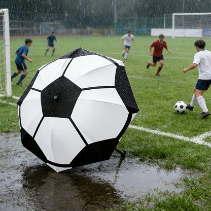 Travel Umbrella – Soccer Ball Print Folding Umbrella – detail view 8